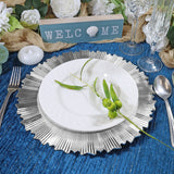 Silver Metallic Sunray Acrylic Charger Plate 13 Inch