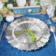 Silver Metallic Sunray Acrylic Charger Plate 13 Inch