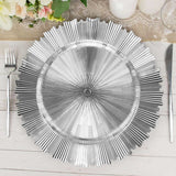 Silver Metallic Sunray Acrylic Charger Plate 13 Inch