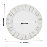 Acrylic Charger Plate 13" White Scallop Rimmed