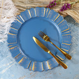 Acrylic Charger Plate 13 Inch Scallop Rimmed Baby Blue