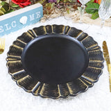 Acrylic Charger Plate 13" Black Scallop Rimmed