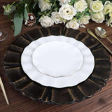 Acrylic Charger Plate 13" Black Scallop Rimmed
