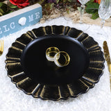 Acrylic Charger Plate 13" Black Scallop Rimmed