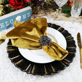 Acrylic Charger Plate 13" Black Scallop Rimmed