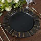 Acrylic Charger Plate 13" Black Scallop Rimmed