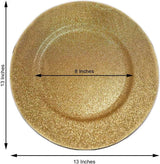 Gold Mystic Glitter Acrylic Charger Plates 13"