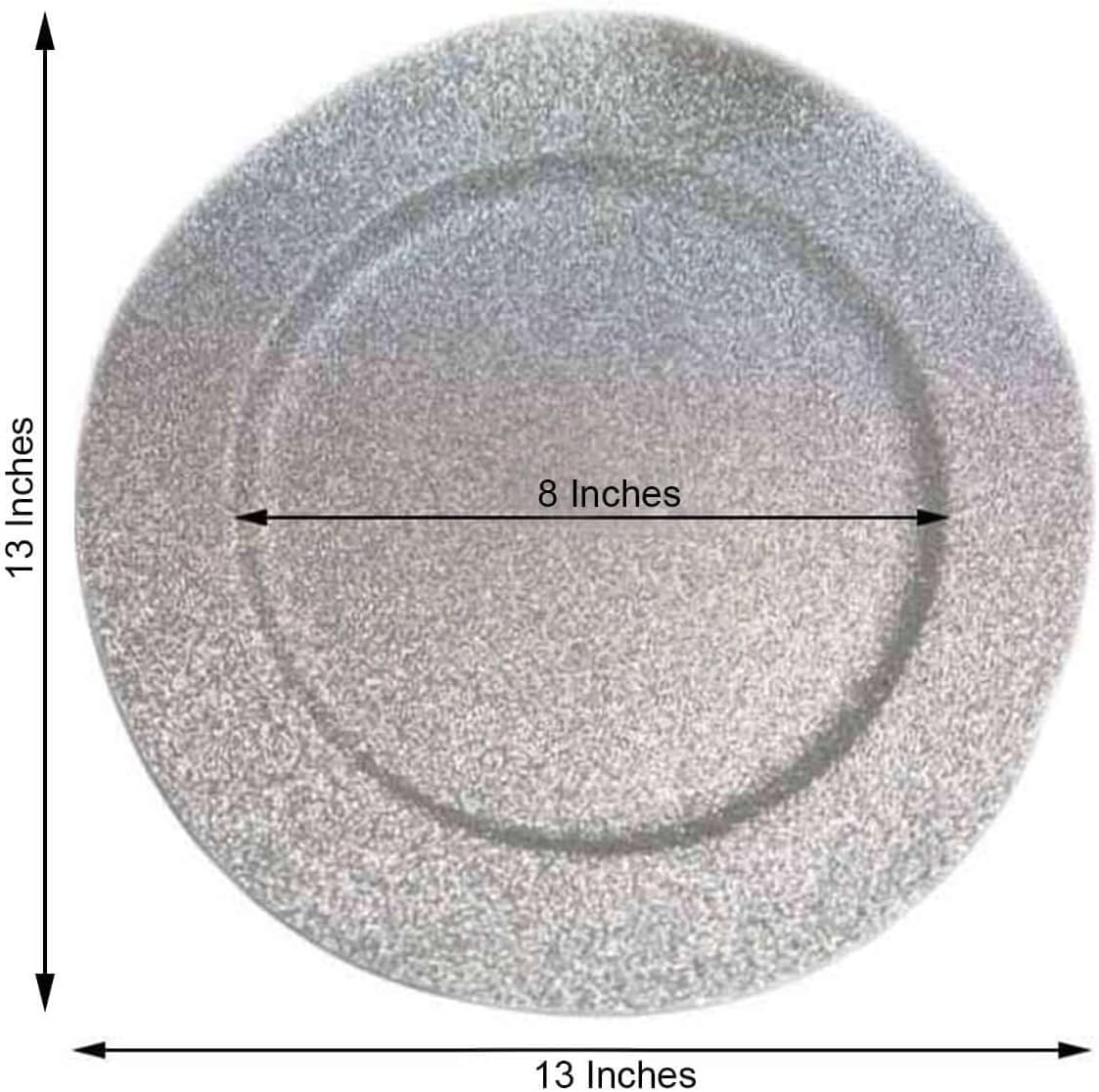 Acrylic Charger Plate 13" Silver Mystic Glitter