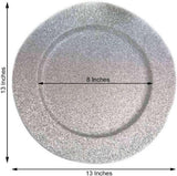 Acrylic Charger Plate 13" Silver Mystic Glitter