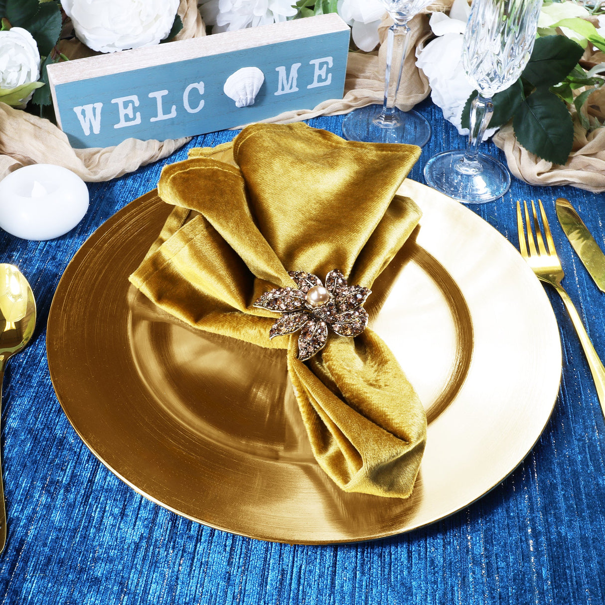 Gold Metallic Acrylic Charger Plates 13"