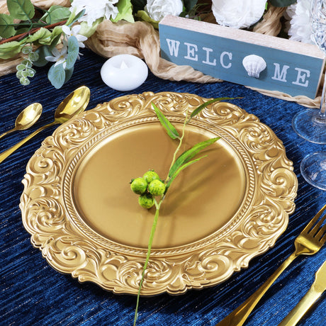 Gold Vintage Acrylic Charger Plate 13in