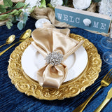 Gold Vintage Acrylic Charger Plate 13in