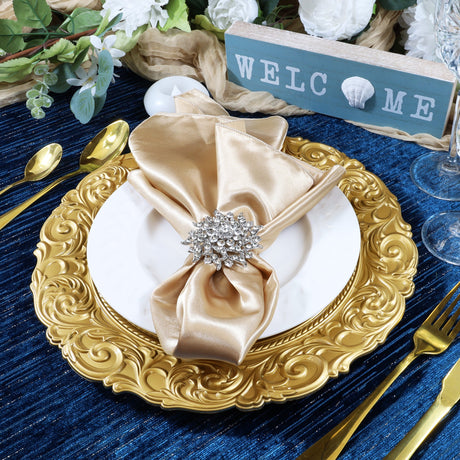 Gold Vintage Acrylic Charger Plate 13in