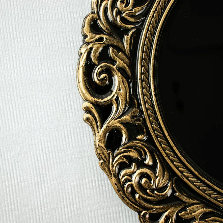 Antique Black Vintage Acrylic Charger Plate