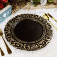 Antique Black Vintage Acrylic Charger Plate