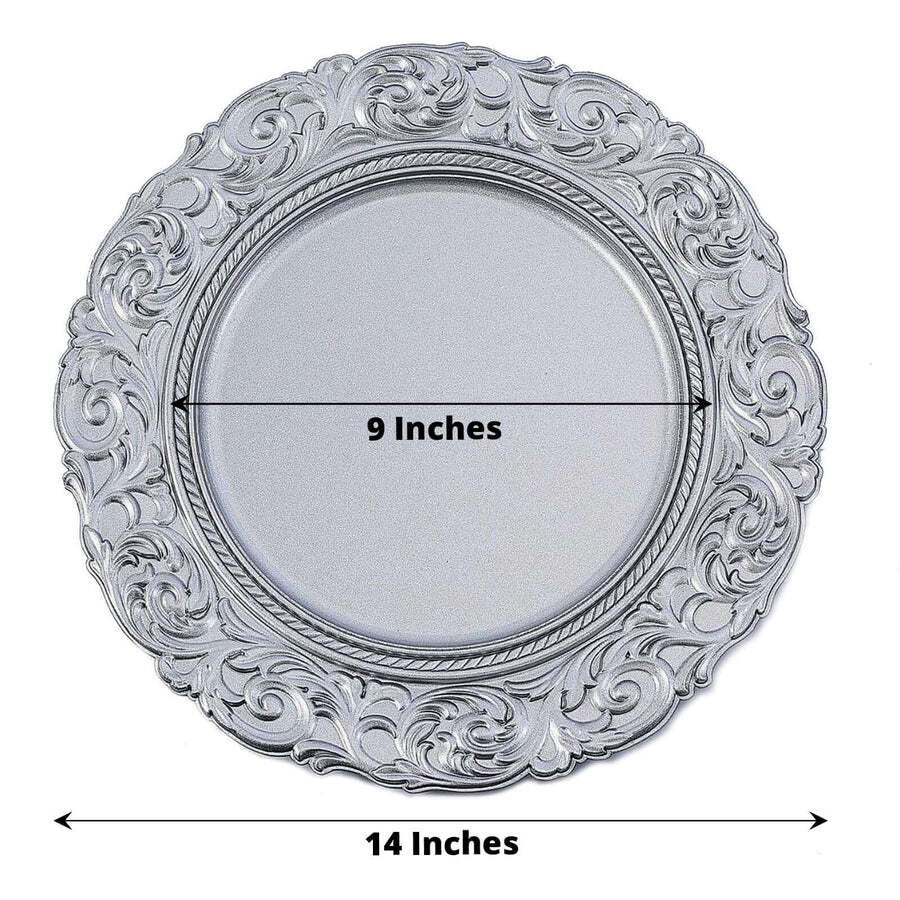 Vintage Acrylic Charger Plates 13" Silver