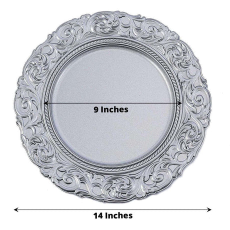 Vintage Acrylic Charger Plates 13" Silver