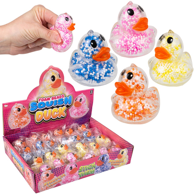 Mini Squeezy Foam Bead Ducky (24 PC Display)