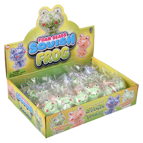 Foam Bead Frog Mini Squeezy Toy (24 PC Display)