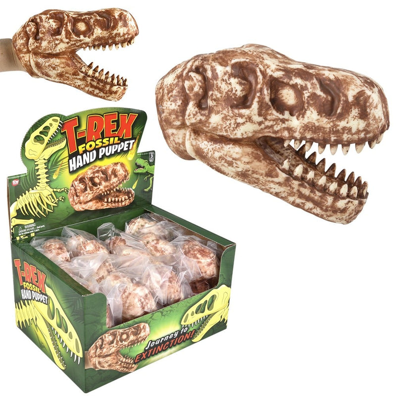 T-Rex Fossil Hand Puppet (12 Pc Display)