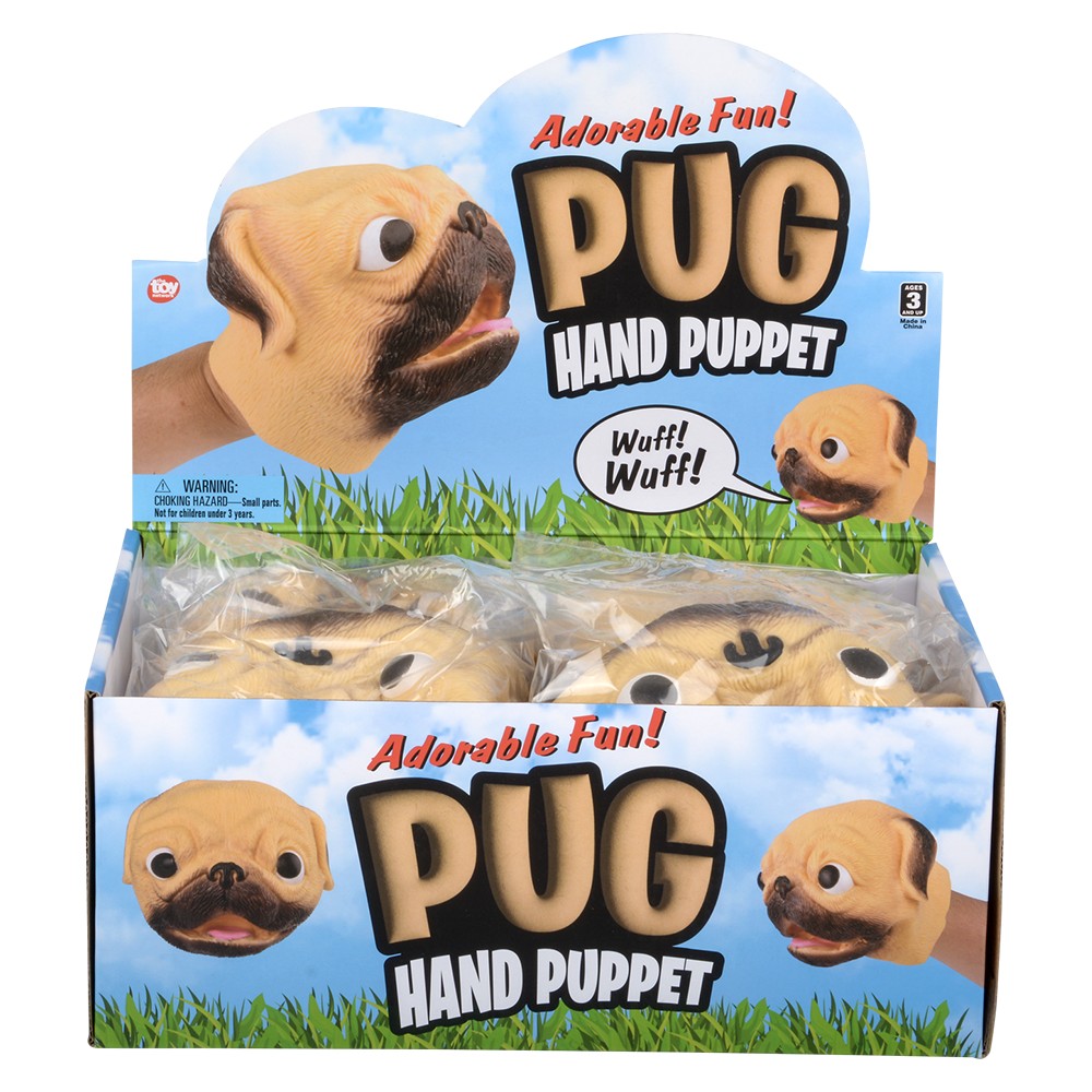 Stretchy Pug Hand Puppet 6" (1 DZ)