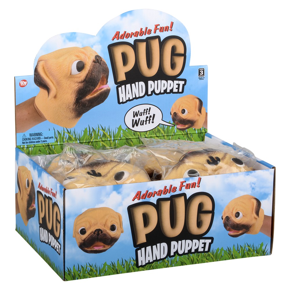 Stretchy Pug Hand Puppet 6" (1 DZ)