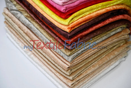 Panne Velvet Polyester Fabric - Crush Panne Velour, Solid, 58/60" Width (1 Yard)