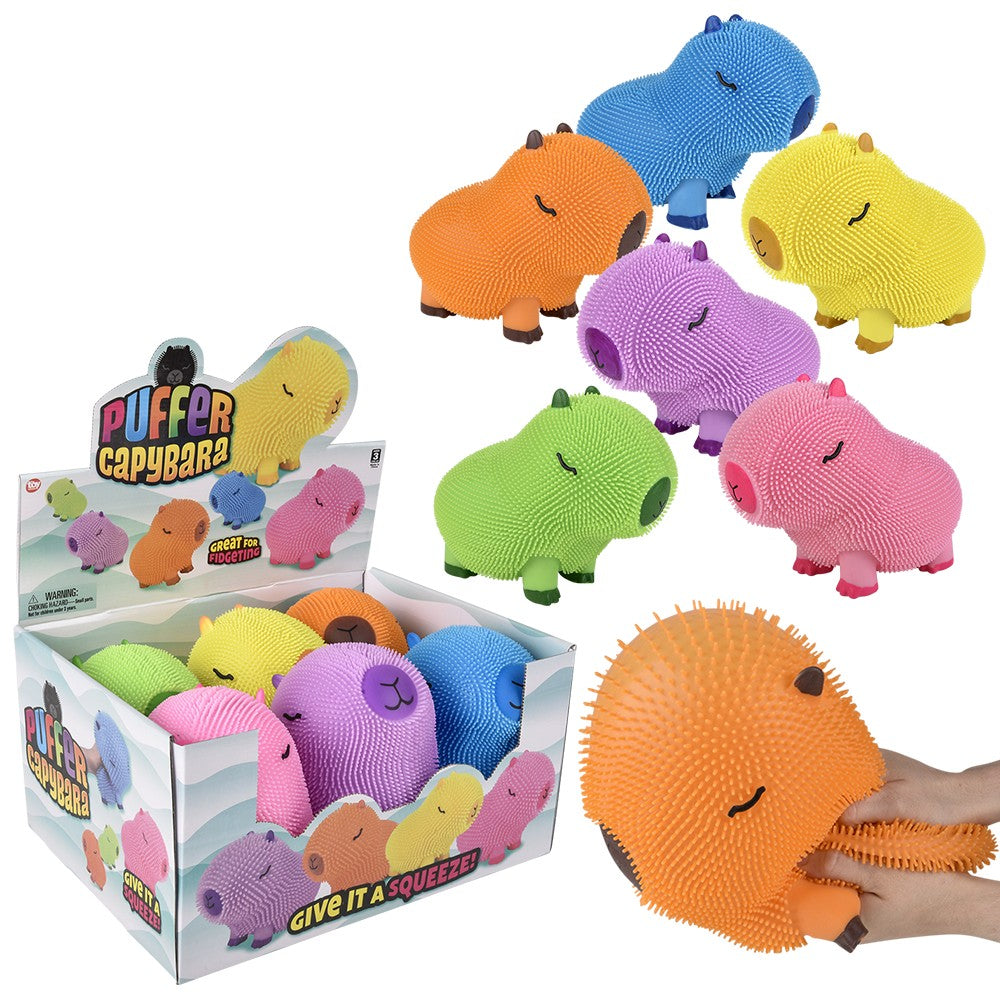 Capybara Puffer Toy 9" Assorted Colors (1 DSP)