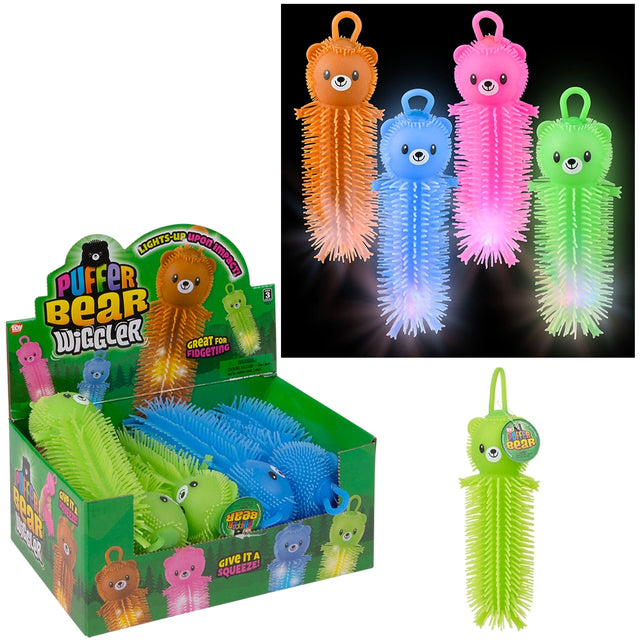 Light-Up Bear Puffer Wiggler (12 Pack Display)