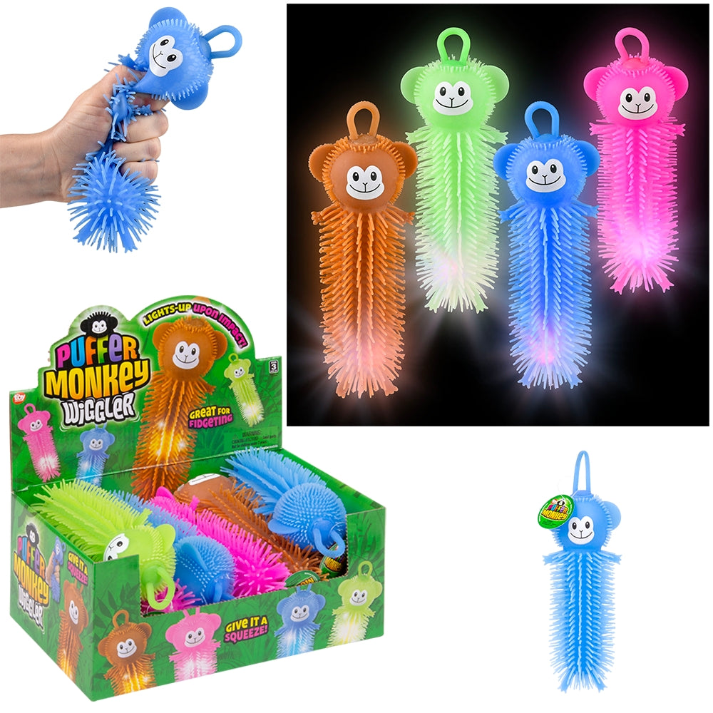 Monkey Puffer Light-Up Wiggler (12 PC Display)