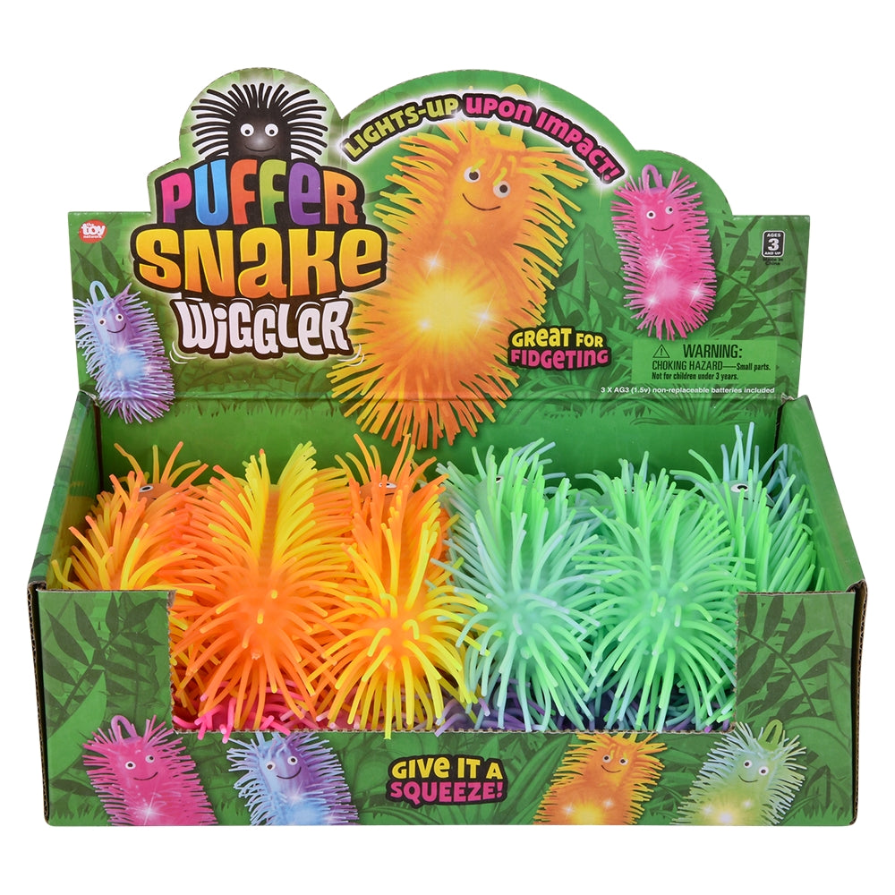 Light-Up Snake Puffer Wiggler (12 Pc Display)