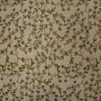 Parisian Floral Embroidered Silk Fabric - Apricot, Coral, Paprika, Scarlet, Teal, Wheat, 54" Width (1 Yard)