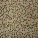 Parisian Floral Embroidered Silk Fabric - Apricot, Coral, Paprika, Scarlet, Teal, Wheat, 54" Width (1 Yard)
