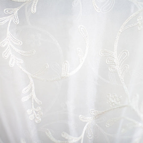 Park Fabric Polyester Fabric - Floral Embroidered Metallic Sheer, 116" Width (1 Yard)
