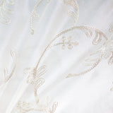 Park Fabric Polyester Fabric - Floral Embroidered Metallic Sheer, 116" Width (1 Yard)