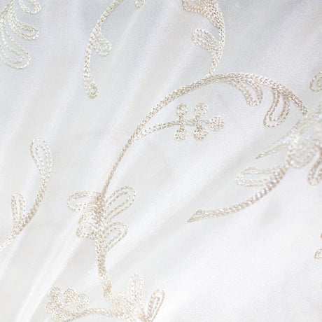 Park Fabric Polyester Fabric - Floral Embroidered Metallic Sheer, 116" Width (1 Yard)