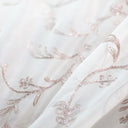Park Fabric Polyester Fabric - Floral Embroidered Metallic Sheer, 116" Width (1 Yard)