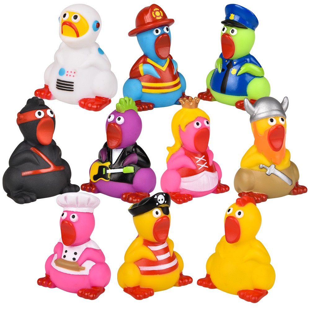 Mini Rubber Chicken Assortment (50 Pc Poly Bag)