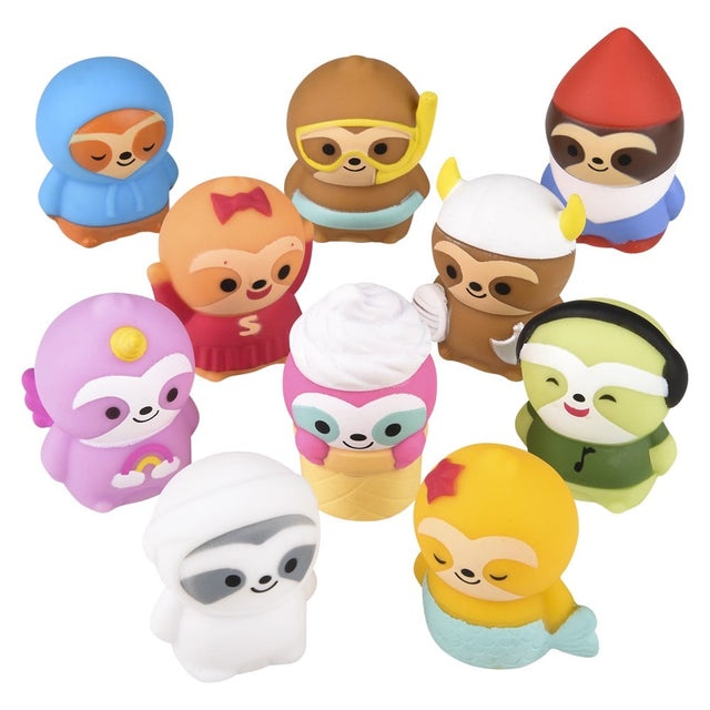 Rubber Sloth Assortment (50 Pc Poly Bag)