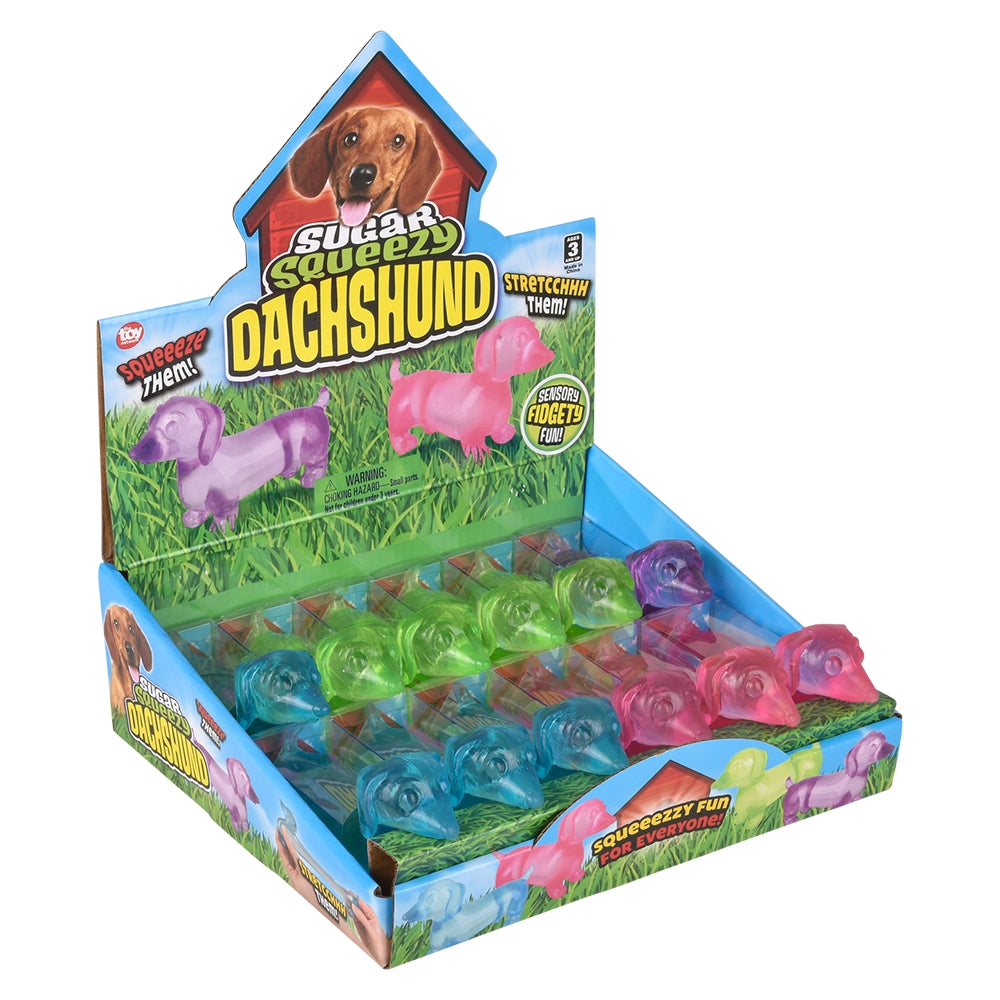 Squeeze Sugar Dachshund Fidget Toy (12 PC Display)