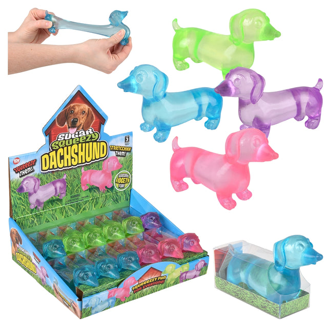 Squeeze Sugar Dachshund Fidget Toy (12 PC Display)