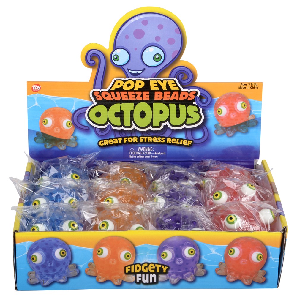 Squeeze Beads Octopus Fidget Toy (12 PC Display)