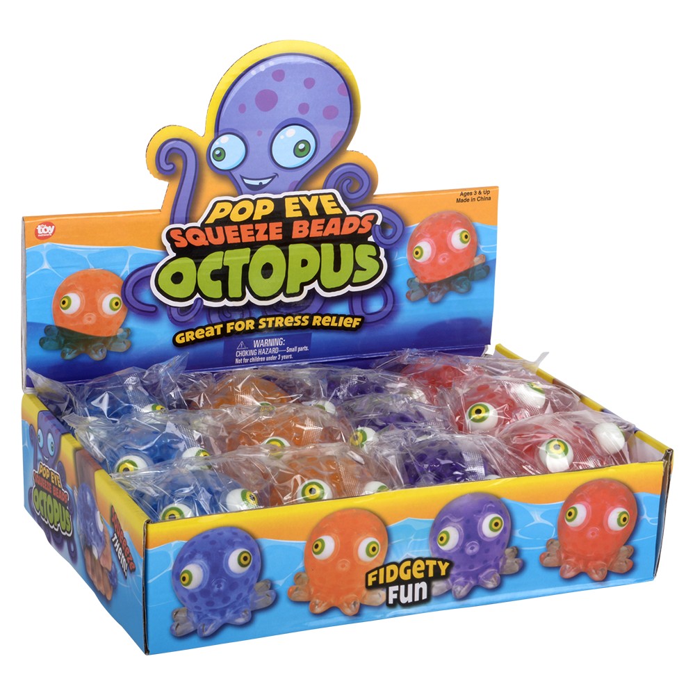 Squeeze Beads Octopus Fidget Toy (12 PC Display)