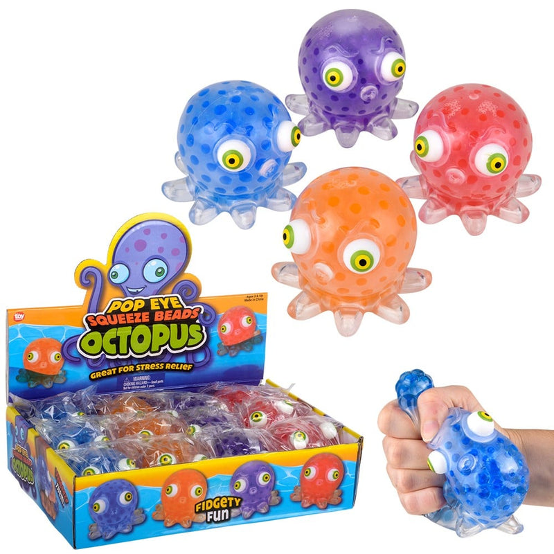 Squeeze Beads Octopus Fidget Toy (12 PC Display)