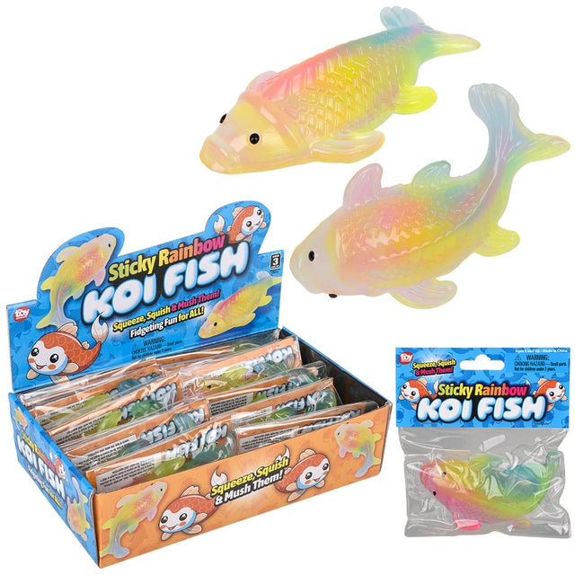 Sticky Rainbow Koi Fish (12 PC Display)
