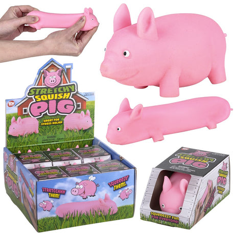 Stretchy Squish Pig (12 Pc Display)