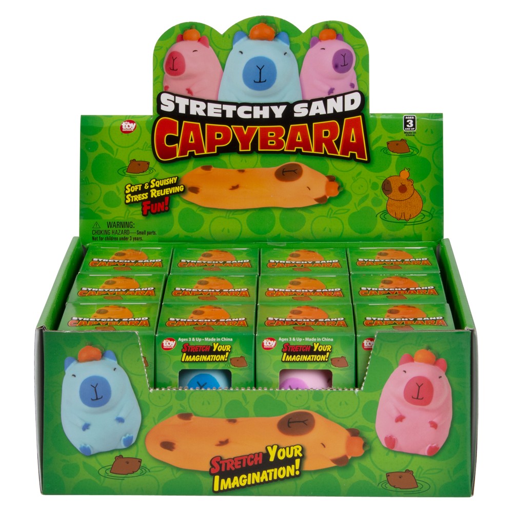 Stretchy Sand Capybara Toy (12 Pc Display)