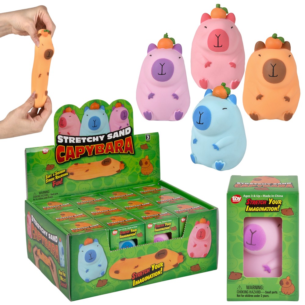 Stretchy Sand Capybara Toy (12 Pc Display)