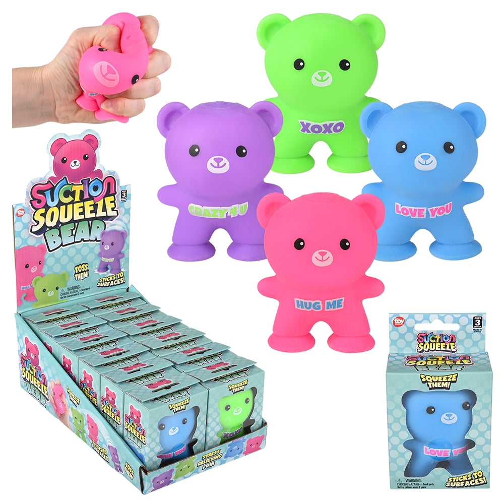 Squeezy Suction Bear (12 Pc Display)