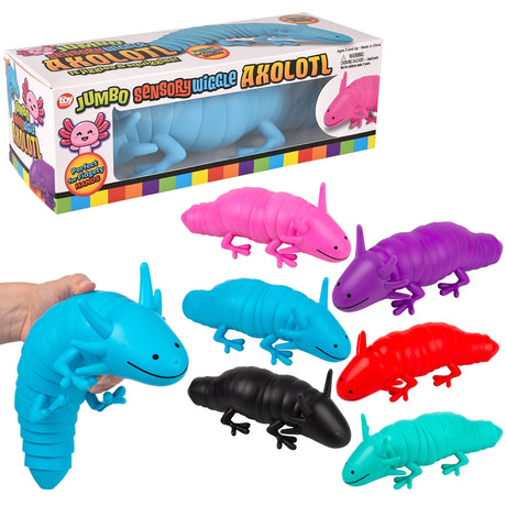 Jumbo Axolotl Wiggle Fidget Toy (6 Pc Boxed)